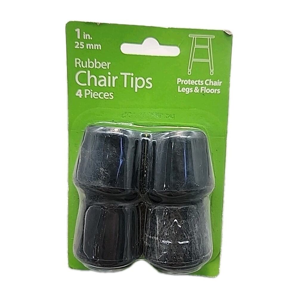 Waxman Rubber Chair Tip (4 Pieces), 1" Black [Wall 1]